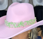 Pink Green Pearl Elastic Hat Band