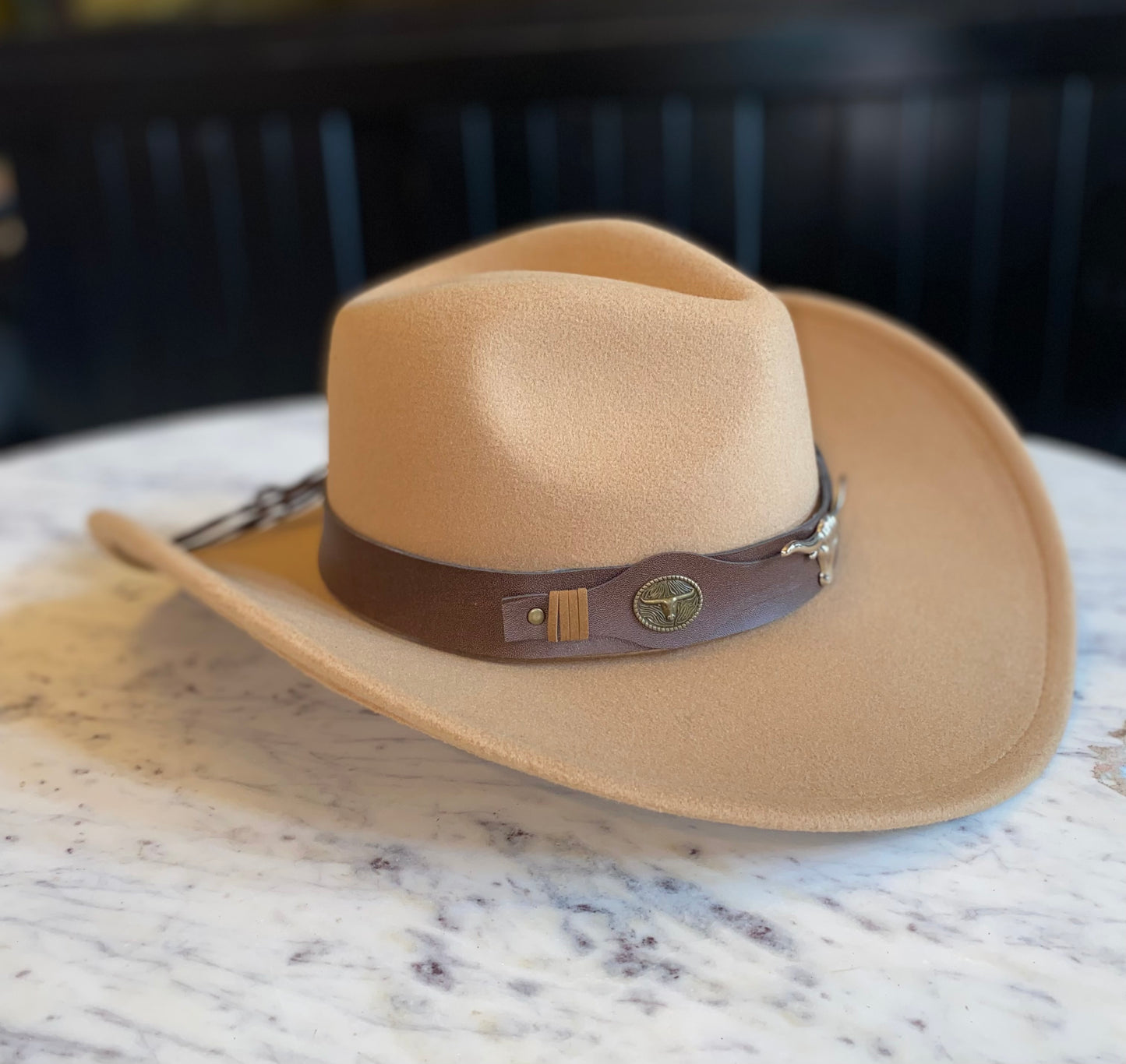 Cowboy hat with Brown Accessory  58cm