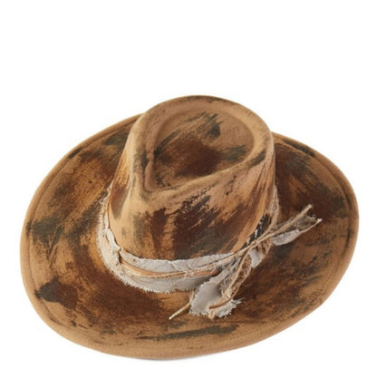 Light Brown Vintage Versatile Shapeable Cowgirl & Fedora Hat