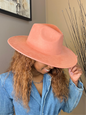 Classic Faux Suede Wide Collection Unisex Fedora Hats Size 60cm Extra Large w/o accessory
