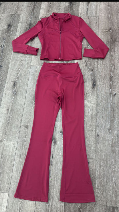 Active Luxe Flare Set – Burgundy