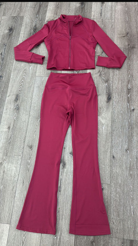 Active Luxe Flare Set – Burgundy