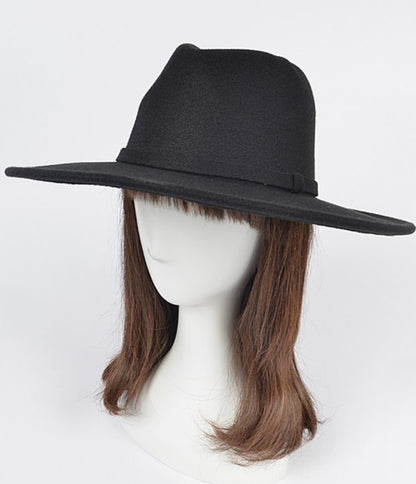 Faux Wool Leo Band Fedora Hat