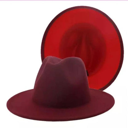Red Bottom Fedora Collection Standard Brim Unisex for Women Men 58cm