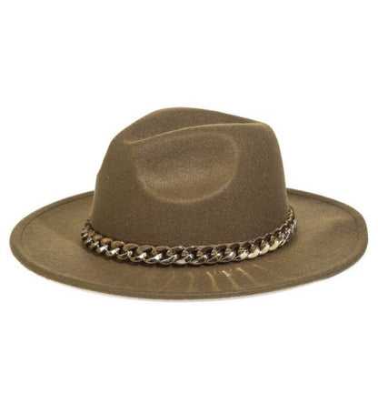 Gold Ribbon Chain Hat Accessory