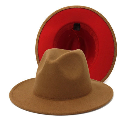 Red Bottom Fedora set with hat shaper Standard Brim Unisex for Women Men 58cm