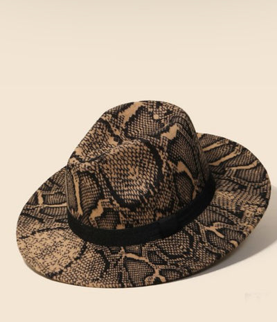 Snakeskin pattern Hat Design unisex with hat band  Size 58cm SNAKE PRINT HAT DOES NOT COME WITH ADJUSTABLE DRAW STRING