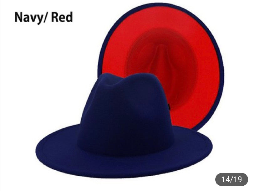 Red Bottom Fedora set with hat shaper Standard Brim Unisex for Women Men 58cm