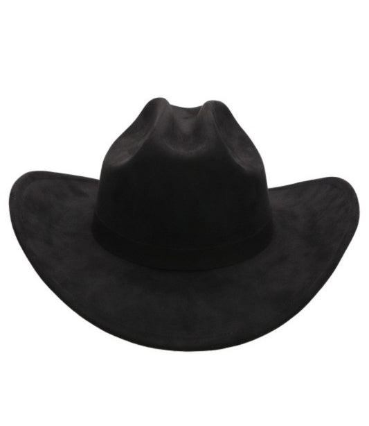 Black Cattlemen Vegan Suede Quarterhorse Retro Cowboy Hat