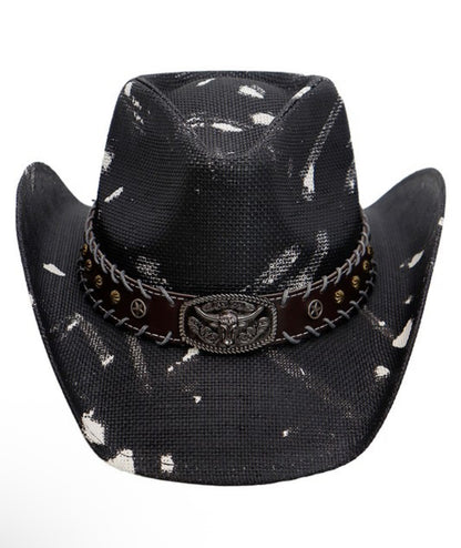 Longhorn Cowboy Hat Size Straw Material Perfect for out doors fits up to 60cm