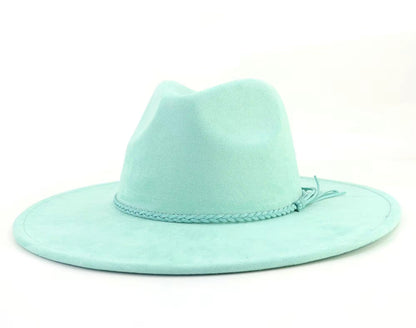 Classic Faux Suede Wide Collection Unisex Fedora Hats Size 60cm Extra Large w/o accessory