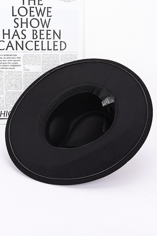 Faux Wool Wide Brim Fedora (Size 58cm)