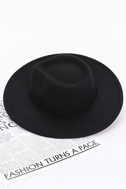 Faux Wool Wide Brim Fedora (Size 58cm)