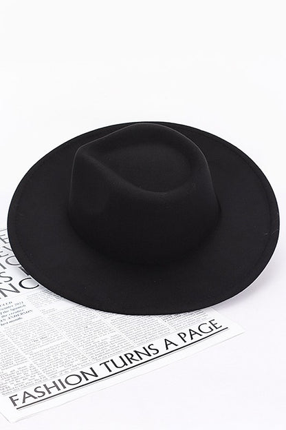 Faux Wool Wide Brim Fedora (Size 58cm)