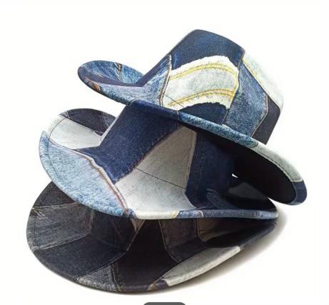 Denim Patchwork Cowboy Hat