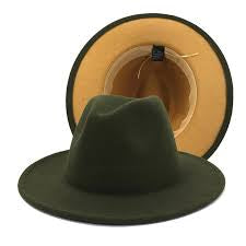 Olive camel bottom 58cm fedora