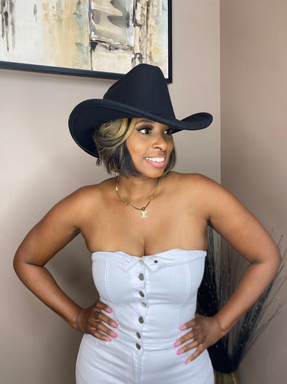 Bold Brim Cowboy Hat Size 60cm XL (Cattleman Crown) Unisex