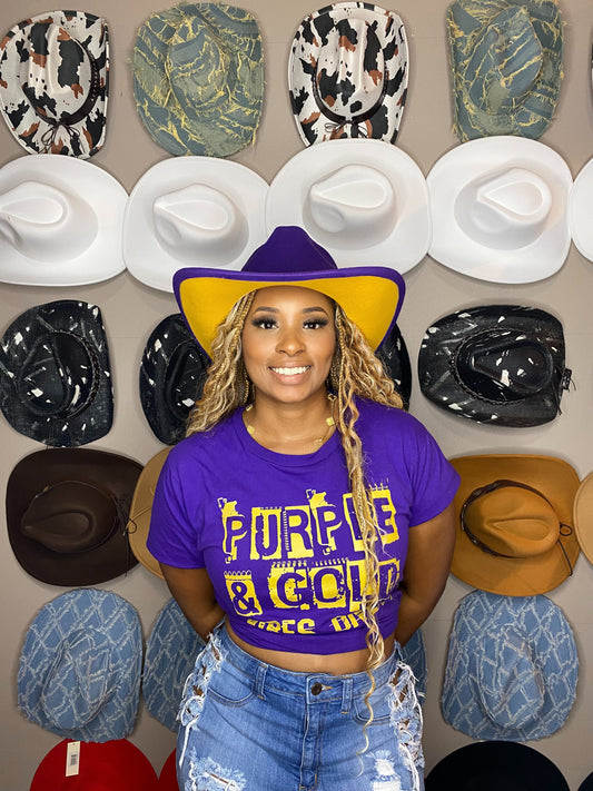Purple mustard bottom cowboy hat 58 cm & 60cm