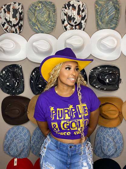 Purple mustard bottom cowboy hat 58 cm & 60cm