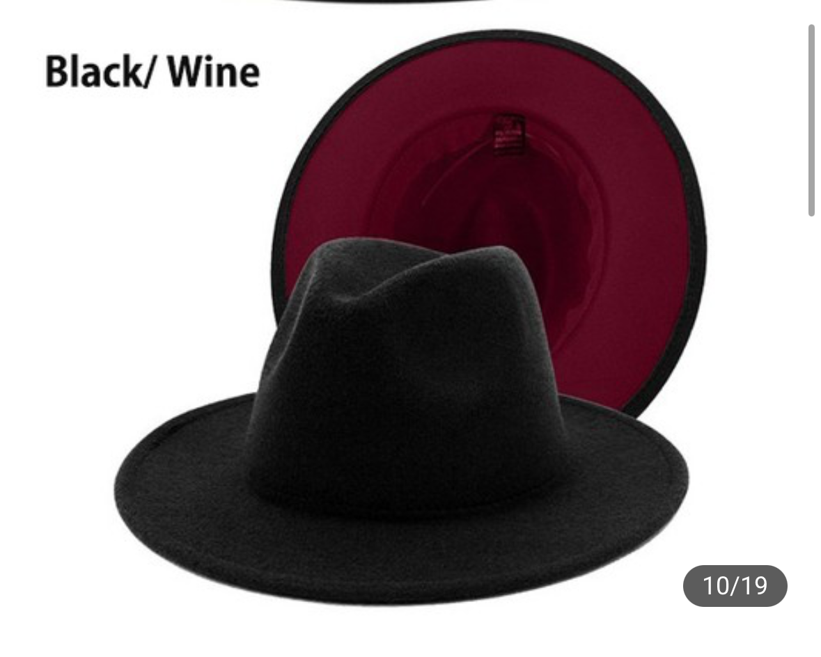 Two Tone Standard Brim Fedora Collection Unisex for Women and Men 58cm