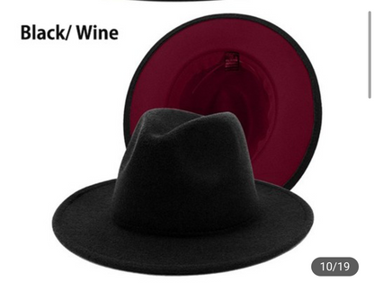 Two Tone Standard Brim Fedora Collection Unisex for Women and Men 58cm