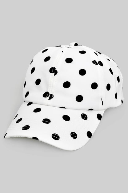 POLKA DOT PRINT ADJUSTABLE STRAP CAP