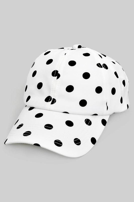 POLKA DOT PRINT ADJUSTABLE STRAP CAP