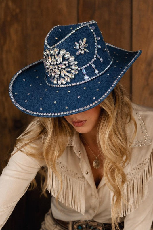 Bold RHINESTONE WESTERN COWBOY HAT