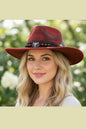 WESTERN-STYLE DISTRESSED RUST FELT HAT