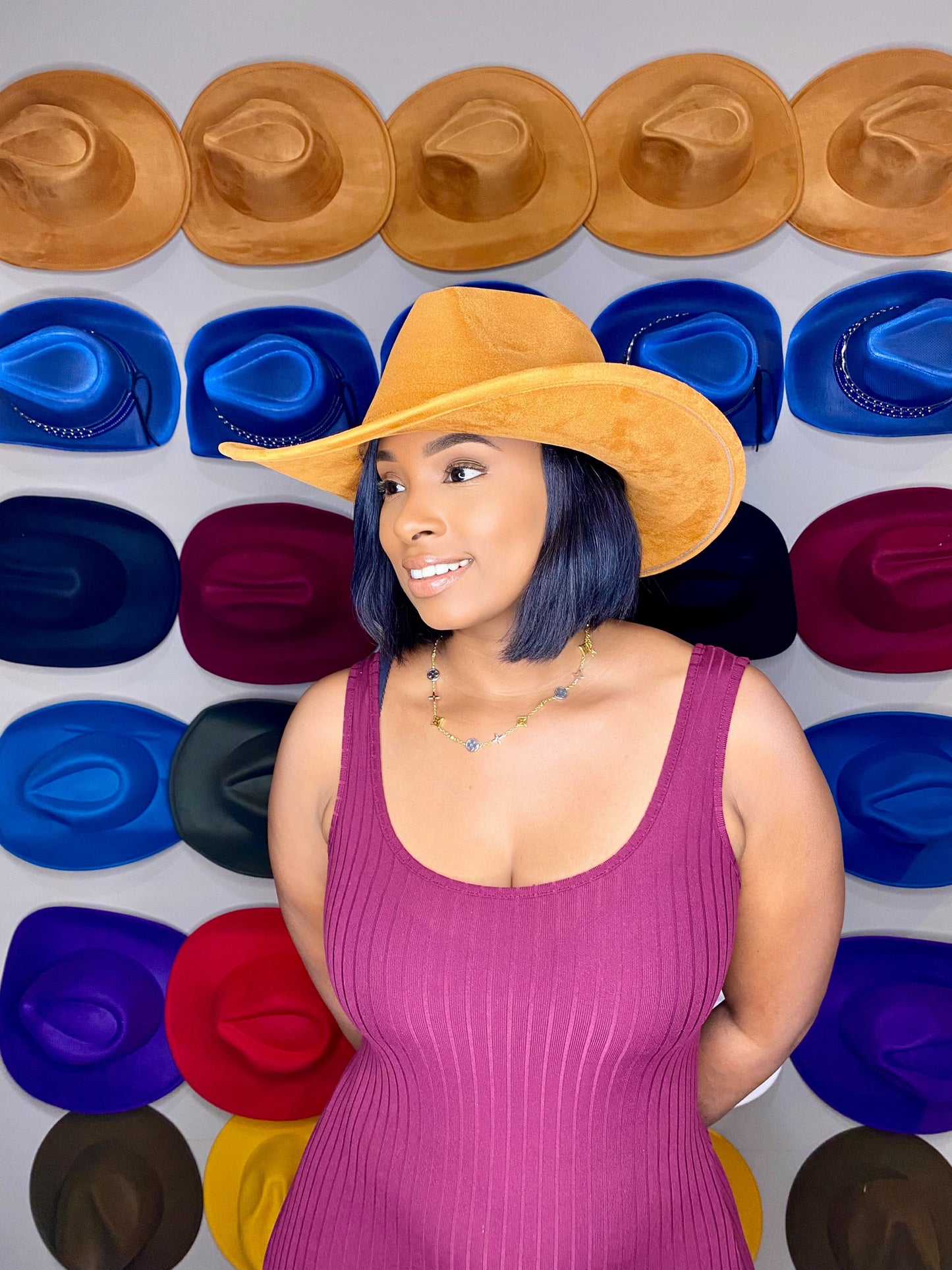 Rust Faux Suede Cowboy Style unisex size 60cm