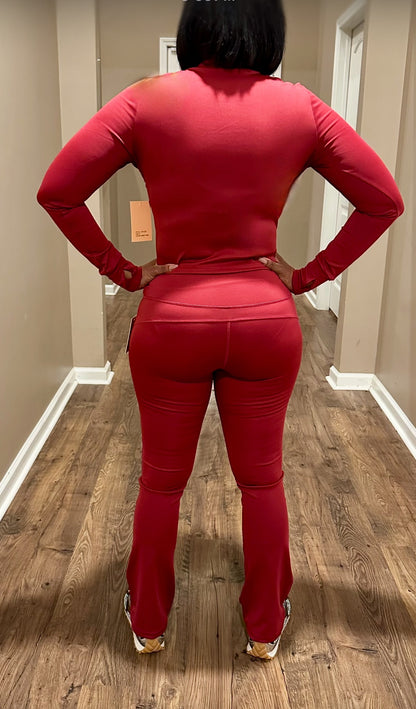 Active Luxe Flare Set – Burgundy
