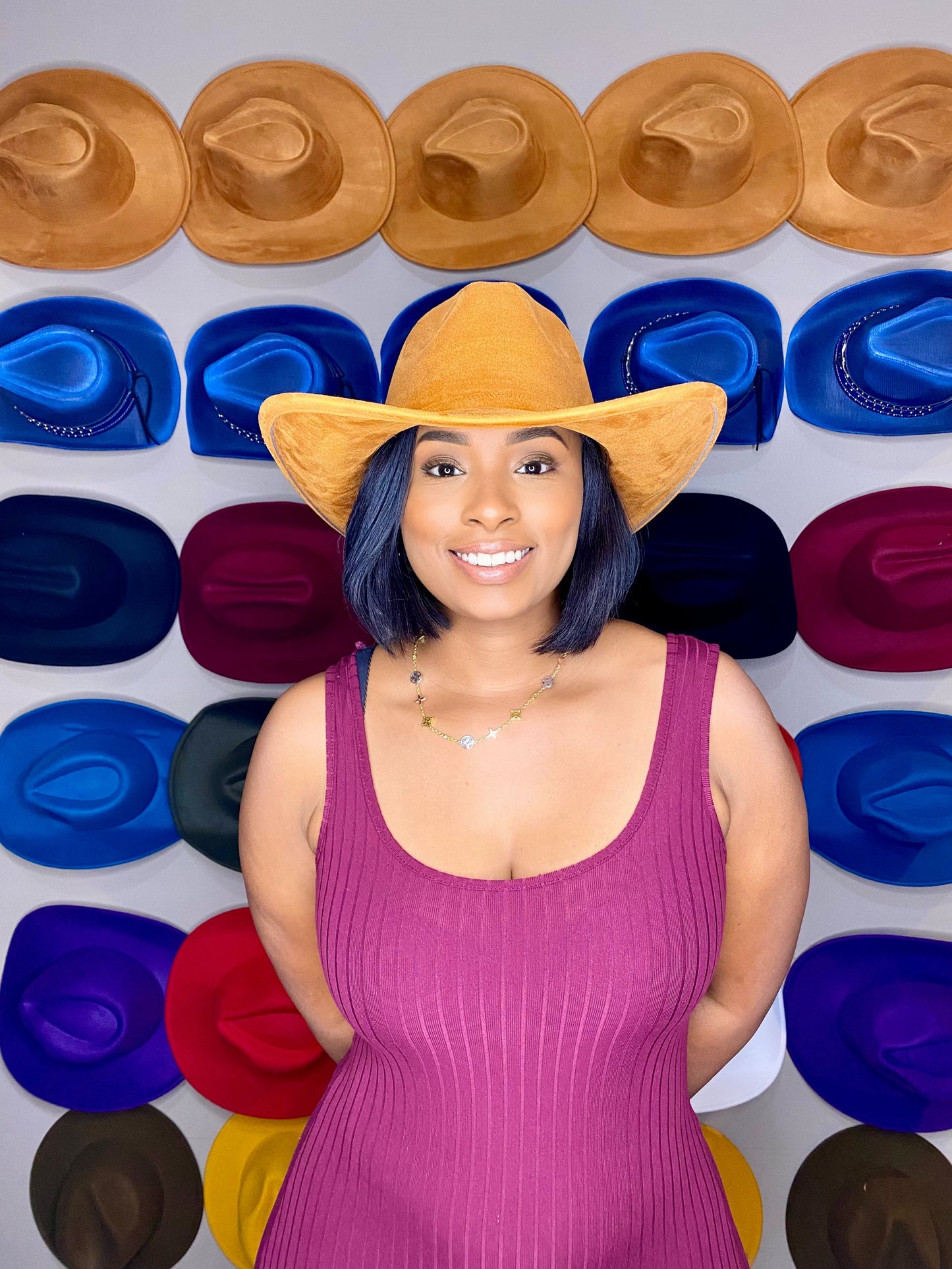 Rust Faux Suede Cowboy Style unisex size 60cm