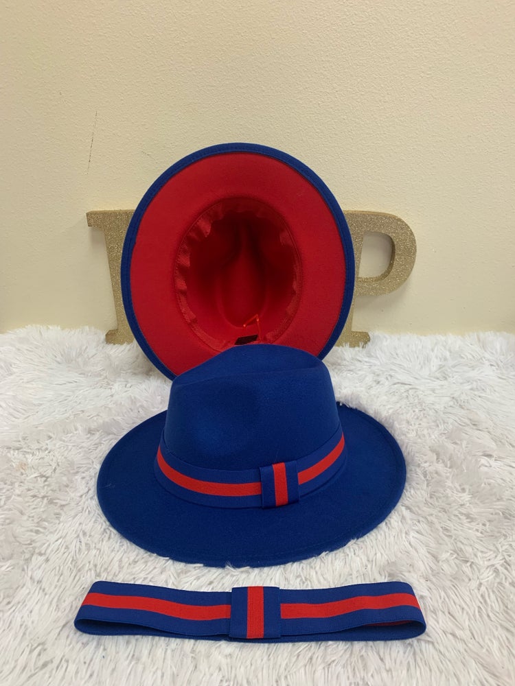Royal blue/red elastic Hat Accessory